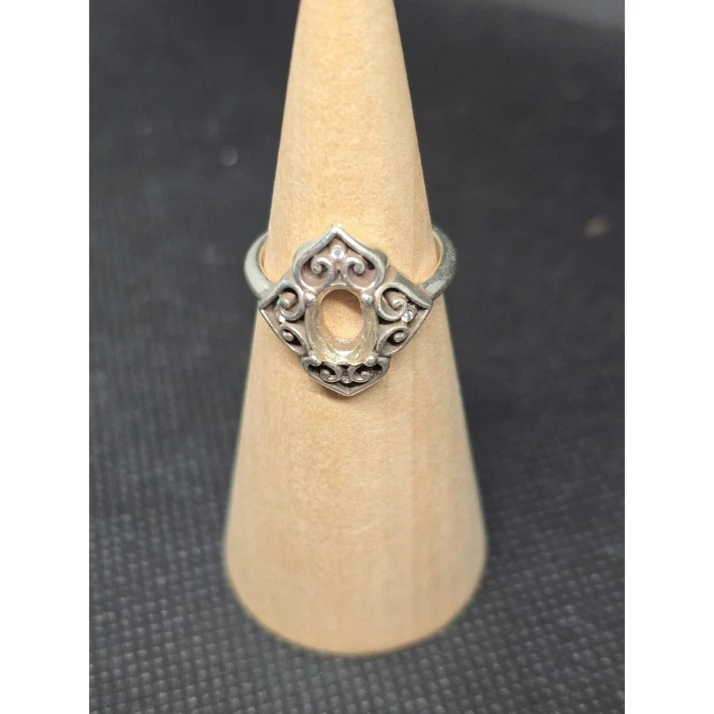 VTG Brighton Sterling Silver Filigree Scroll Ring Size 6 Boho Ornate Oval